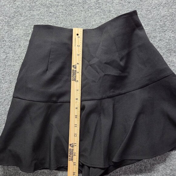 NEW ZARA BOW‎ TRIM SKORT BLACK REF. 2271/583 Mini Womens Large - Picture 11 of 13
